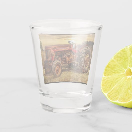 Vintager Rotzüchter Schnapsglas (Rückseite)