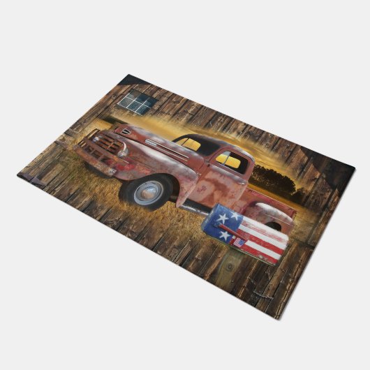 Vintager Rotzug Fußmatte (Schrägansicht)