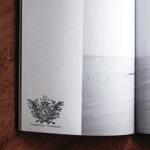 Vintager Royal Shield Custom Ex Libris, Buch Gummistempel