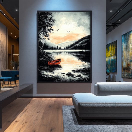 Vintager, ruhiger See - Naturschutz Poster