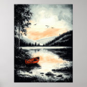 Vintager, ruhiger See - Naturschutz Poster (Vorne)