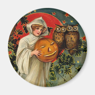 Vintager runder Magnet Halloweens