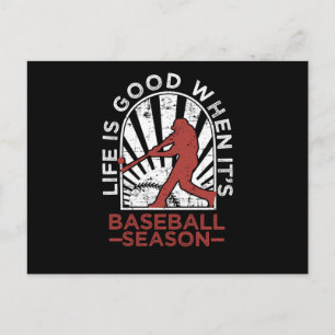 Vintager Runner Batter Leben gut, wenn Baseball Postkarte