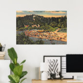 Vintager russischer Flussstrand Poster (Heimbüro)