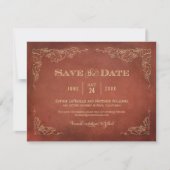 Vintager Rust Weinberg Rustikale Hochzeit Save The Date (Vorderseite)