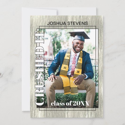 Vintager rustikaler Abschluss Ankündigung (Vorderseite)