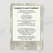 Vintager rustikaler Abschluss Feiertagskarte (Rückseite)