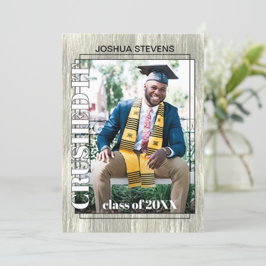 Vintager rustikaler Abschluss Feiertagskarte (Stehend Vorderseite)