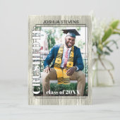 Vintager rustikaler Abschluss Feiertagskarte (Stehend Vorderseite)