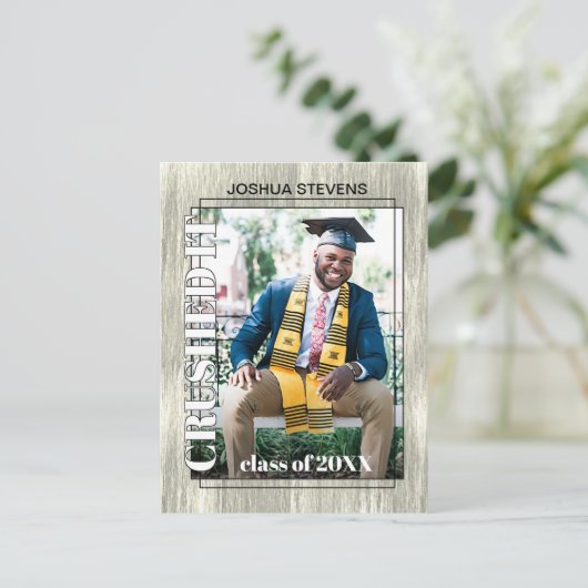 Vintager rustikaler Abschluss Postkarte (Stehend Vorderseite)