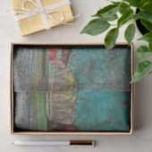 Vintager rustikaler altroter Aquamariner Texturens Seidenpapier (Geschenk)