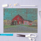 Vintager rustikaler altroter Aquamariner Texturens Seidenpapier (Handwerk)