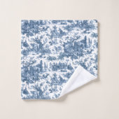 Vintager rustikaler Bauernhof Französisch Toile-Bl Badhandtuch Set (Waschlappen)