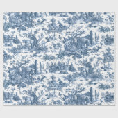 Vintager rustikaler Bauernhof Französisch Toile-Bl Geschenkpapier (Flach)