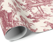 Vintager rustikaler Bauernhof Französisch Toile-Re Geschenkpapier (Rolleneckpunkt)