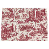 Vintager rustikaler Bauernhof Französisch Toile-Re Große Geschenktüte (Rückseite)