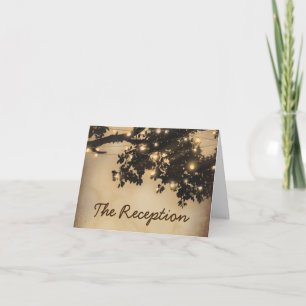 Vintager rustikaler Baum-Hochzeits-Abends-Empfang Einladung