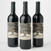 Vintager, rustikaler Baum & Lichter Gewürzter Hoch Weinetikett (Flaschen)