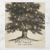 Vintager, rustikaler Baum & Lichter Gewürzter Hoch Weinetikett (Einzelnes Label)