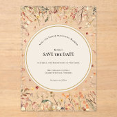 Vintager Rustikaler Fall Beige Save the Date Acryleinladungen (Vorderseite)
