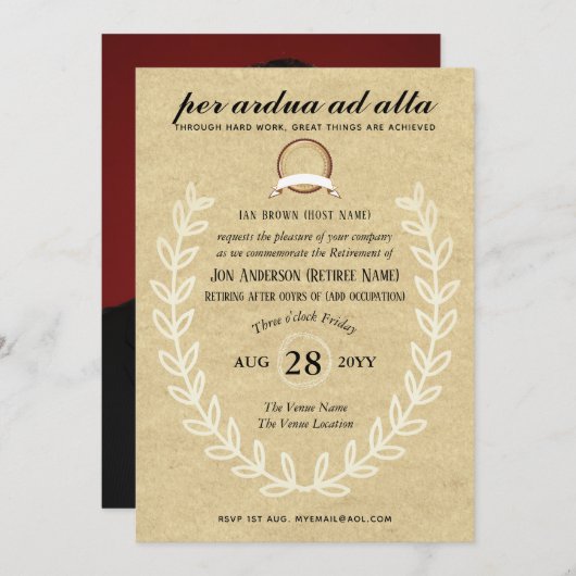 Vintager Rustikaler FOTO Beruf Themed Einladung (Vorne/Hinten)