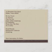 Vintager rustikaler Foto Save the Date Ankündigungspostkarte (Rückseite)