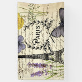 Vintager, rustikaler, französischer Eiffelturm Par Banner (Vertikal)