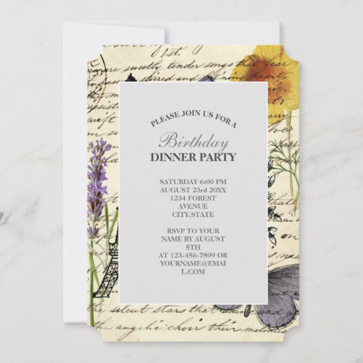 Vintager, rustikaler, französischer Eiffelturm Par Einladung (Vorderseite)