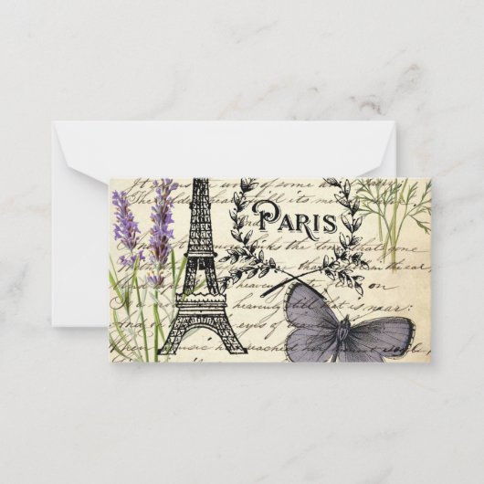 Vintager, rustikaler, französischer Eiffelturm Par Mitteilungskarte (Vorderseite)