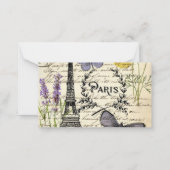 Vintager, rustikaler, französischer Eiffelturm Par Mitteilungskarte (Rückseite)