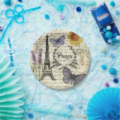 Vintager, rustikaler, französischer Eiffelturm Par Pappteller (Party)