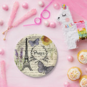 Vintager, rustikaler, französischer Eiffelturm Par Pappteller (Party)