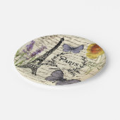 Vintager, rustikaler, französischer Eiffelturm Par Pappteller (Schrägansicht)