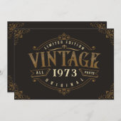 Vintager rustikaler Geburtstag Einladung (Vorne/Hinten)