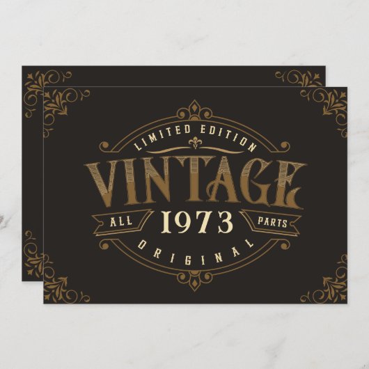 Vintager rustikaler Geburtstag Einladung (Vorne/Hinten)