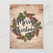 Vintager Rustikaler Geburtstag Frohe Weihnachten (Vorderseite)