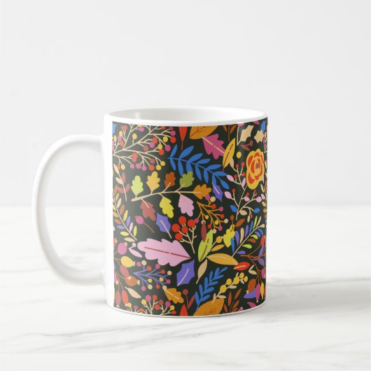 Vintager Rustikaler Herbst Botanischer Garten Kaffeetasse (Links)