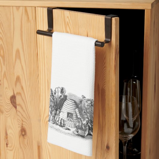 Vintager Rustikaler Honigbienenstock Geschirrtuch (Drittel gefaltet)