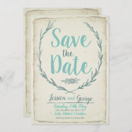 Vintager rustikaler Kranz Hochzeit Speichern Sie d Save The Date