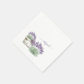 Vintager Rustikaler Lavendel-Individuelle Name Serviette (Ecke)