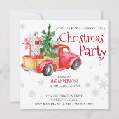 Vintager rustikaler LKW mit Weihnachtsbaum Einladung (Vorderseite)