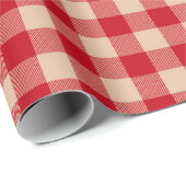 Vintager rustikaler Rot-tan-Büffel-Karo kariertes Geschenkpapier (Rolleneckpunkt)