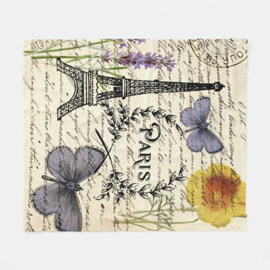 Vintager, rustikaler Schmetterlingsturm Fleecedecke (Vorderseite (Horizontal))