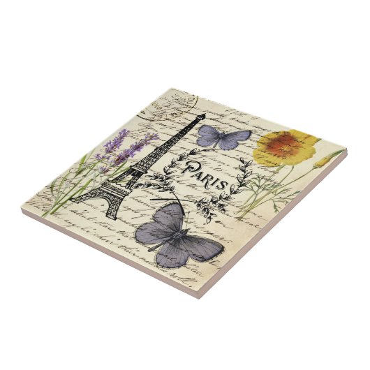 Vintager, rustikaler Schmetterlingsturm Fliese (Seite)