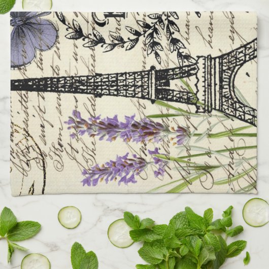 Vintager, rustikaler Schmetterlingsturm Geschirrtuch (Gefaltet)