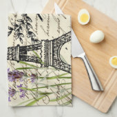 Vintager, rustikaler Schmetterlingsturm Geschirrtuch (Viertel Falte)