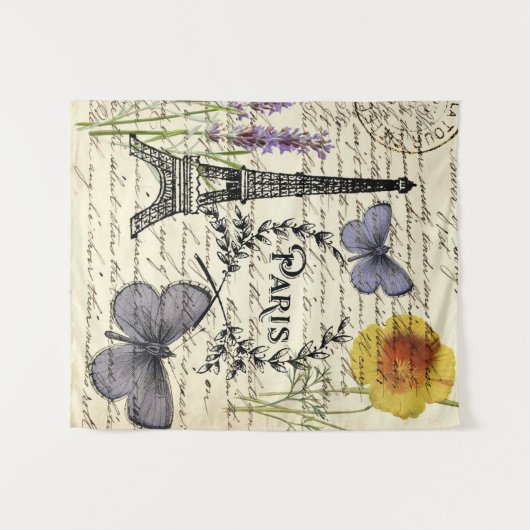 Vintager, rustikaler Schmetterlingsturm Wandteppich (Vorderseite (Horizontal))