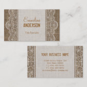 Vintager rustikaler Schoß mit Blumenspitze Visitenkarte (Vorne/Hinten)