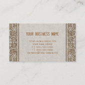 Vintager rustikaler Schoß mit Blumenspitze Visitenkarte (Rückseite)