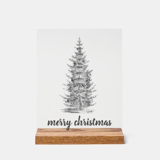 Vintager, rustikaler Tannenbaum Acrylschild (Vorderseite)